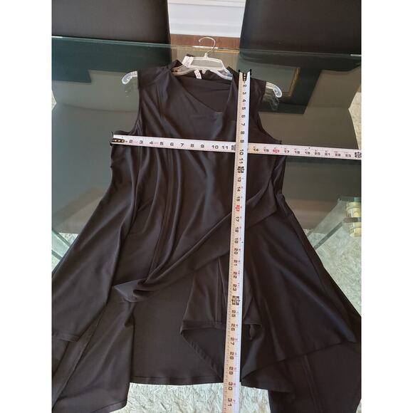 Focus By JJ Chiffon Vest Womens Small Black Stretch Fly Away Draped Open Front - Picture 8 of 13